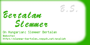 bertalan slemmer business card